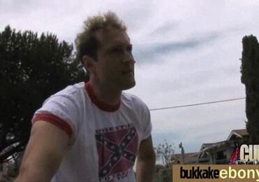 Ebony in a huge bukkake 9